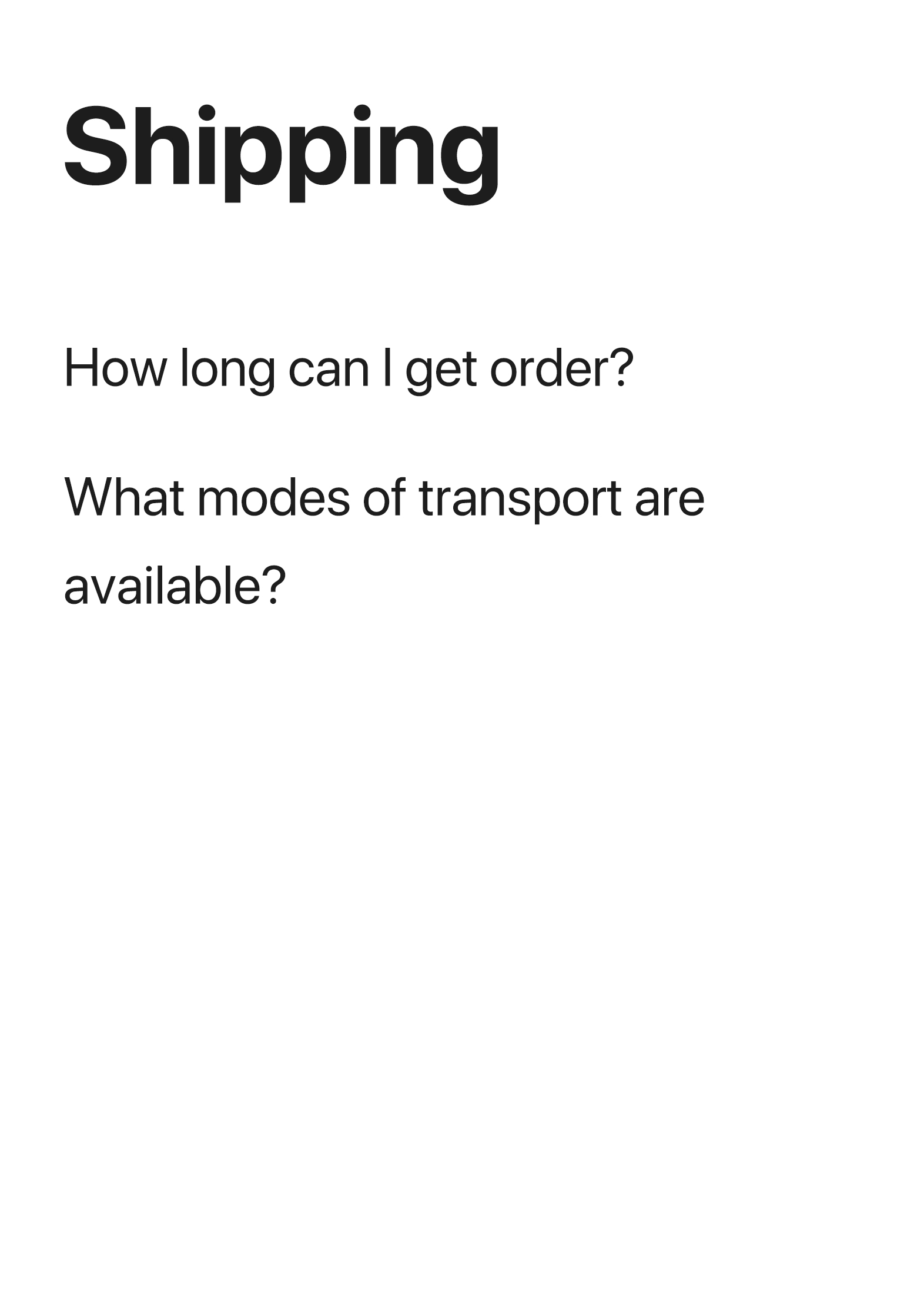 Shipping