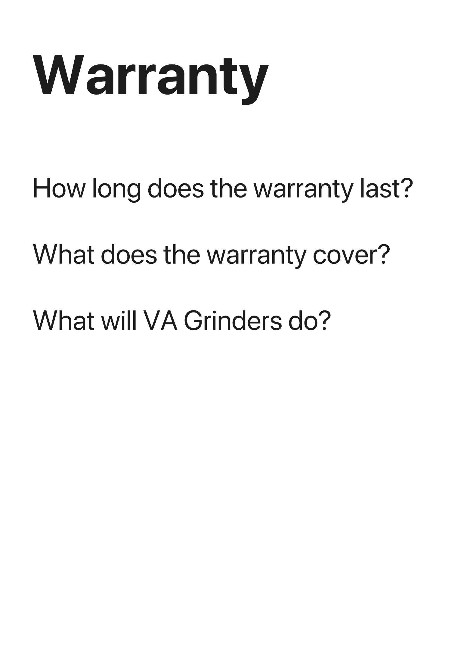 warranty